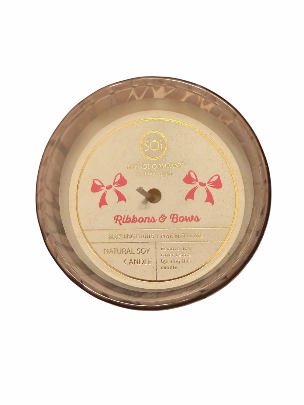 SOI Candle Ribbons & Bows, Blushing Fruits and Pink Blossoms - Picture 2 of 2